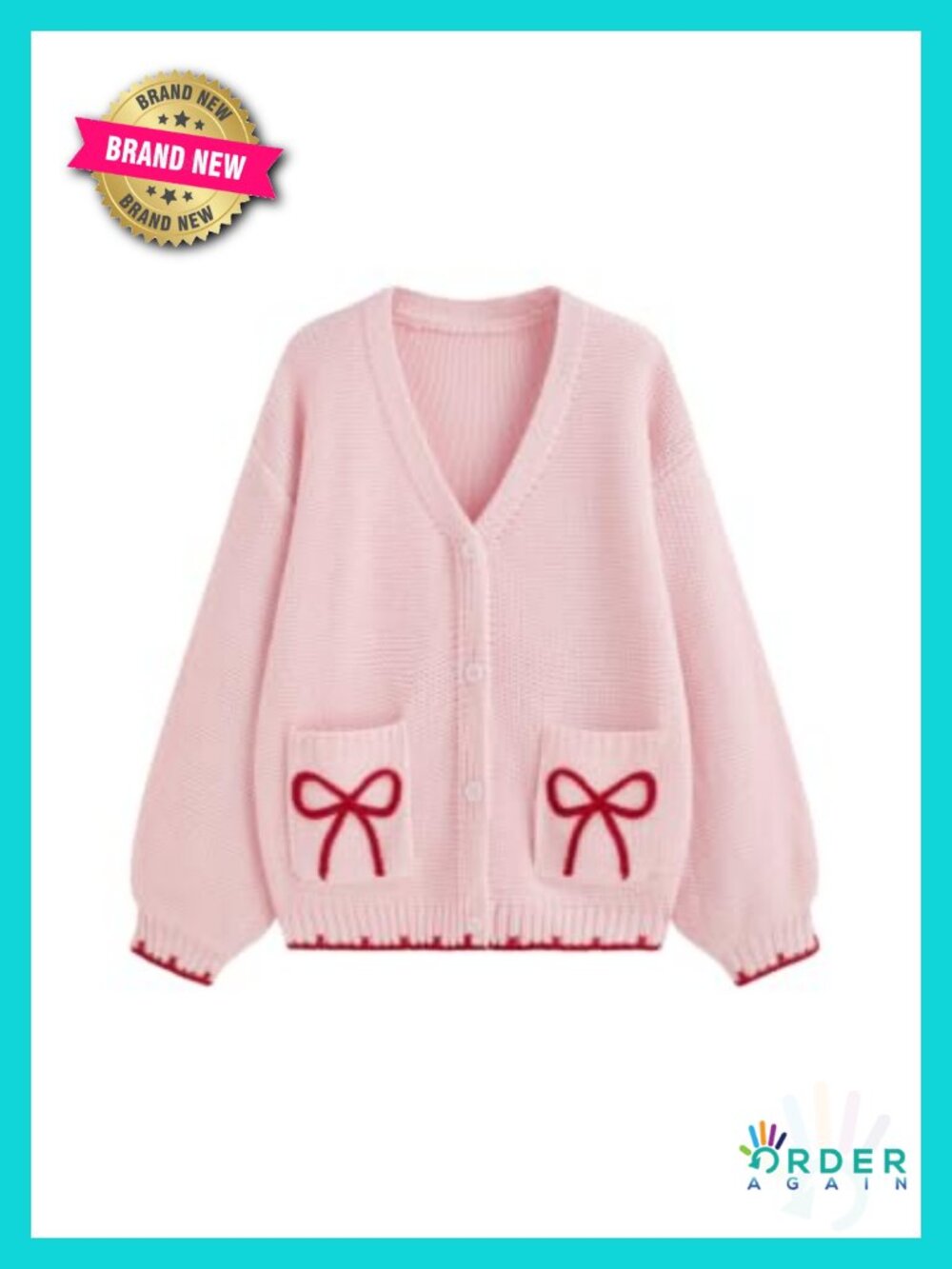 Oversized V Neck Chunky Knit Cardigan Sweater
